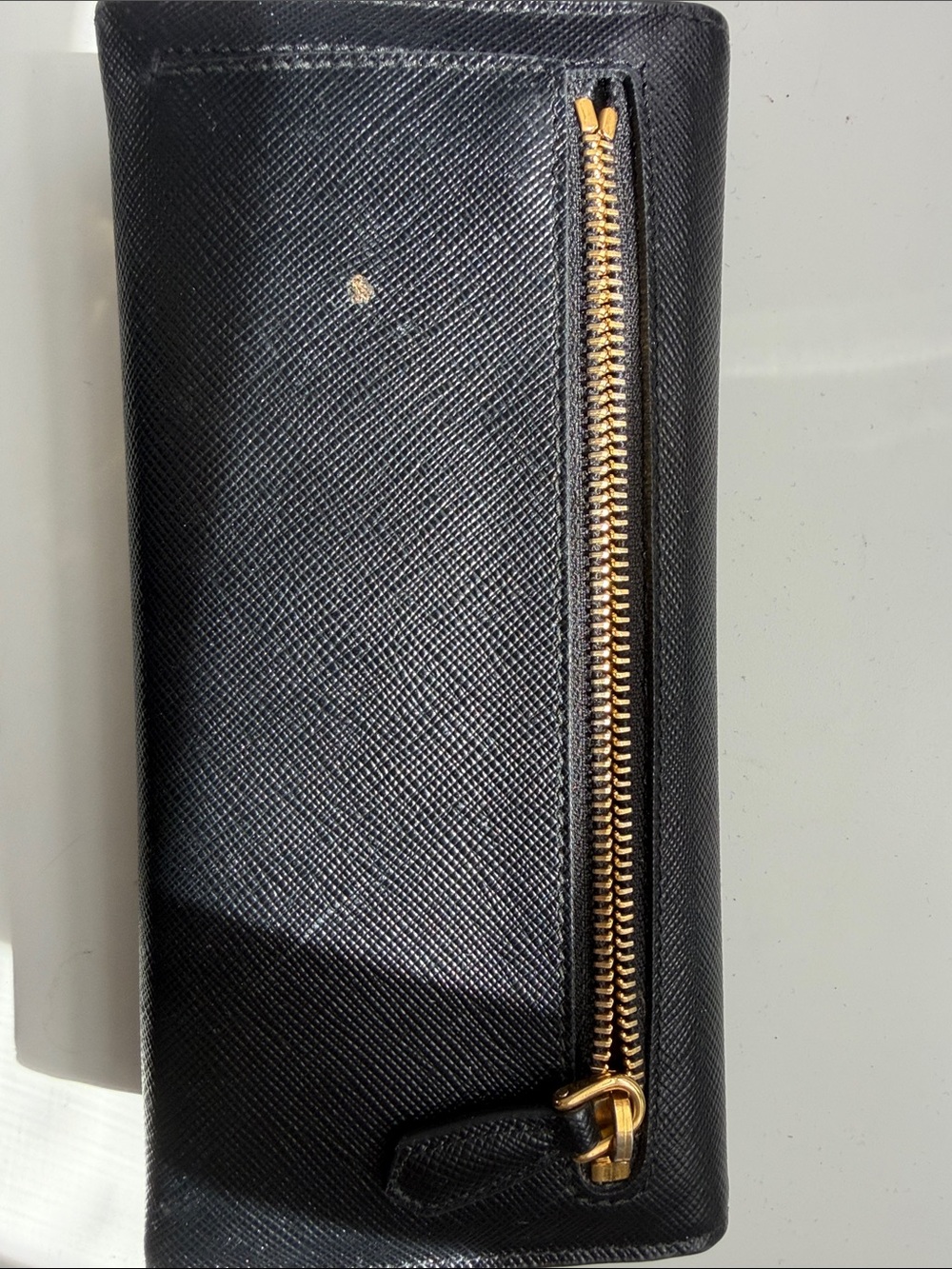 Prada Saffiano Leather Continental Wallet Black Gold Hardware - Picture 4 of 7